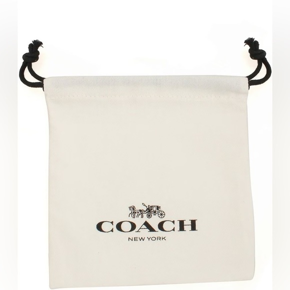 1BJ: COACH Signature “C” Brass & Crystal Hoop Earrings, EUC - Picture 10 of 10